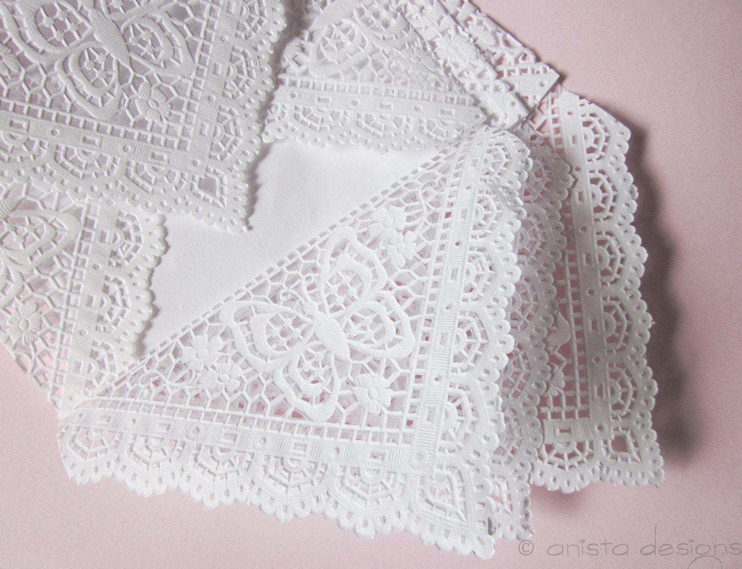 Vintage Lace Envelopes - Vintage Paper Doily Envelopes - set of 10