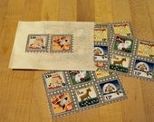 Retro Style Postage stamp stickers