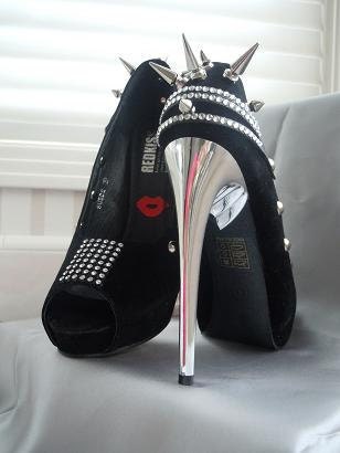 High Heel Platform Spiked Women Shoes Black size 8...A SpikesByG Design...S A L E