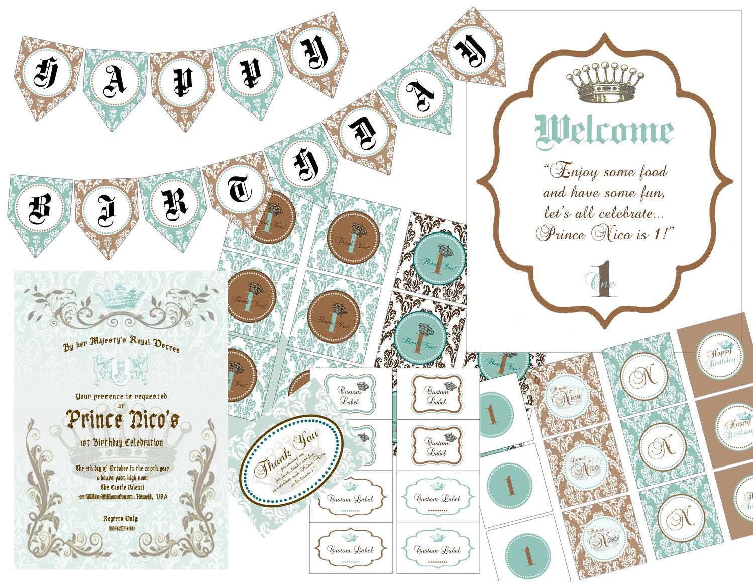PRINTABLE (FULL COLLECTION) - "Royaly Sweet Prince" Collection - Vintage, Old World Design Il_170x135