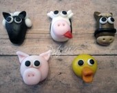 EDIBLE (Fondant Cupcake Toppers) - Farm Animals Il_170x135