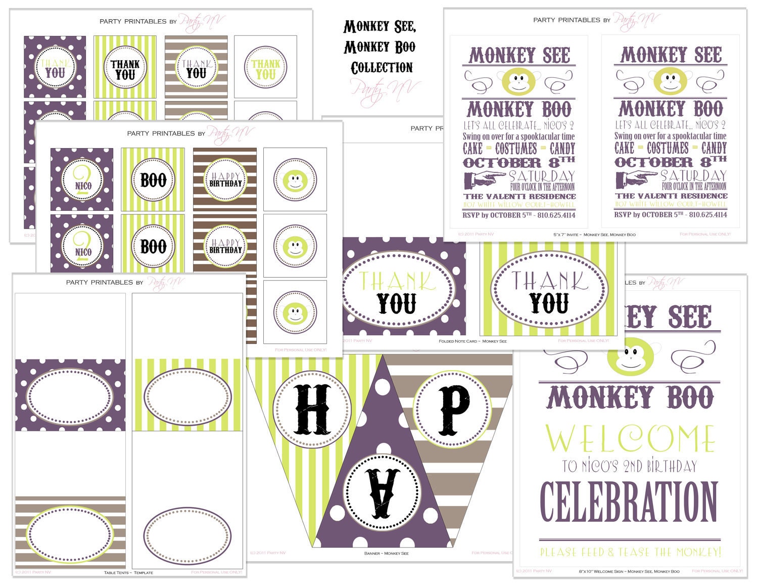 PRINTABLE (FULL COLLECTION) - "Monkey See, Monkey Boo" Collection Il_570xn