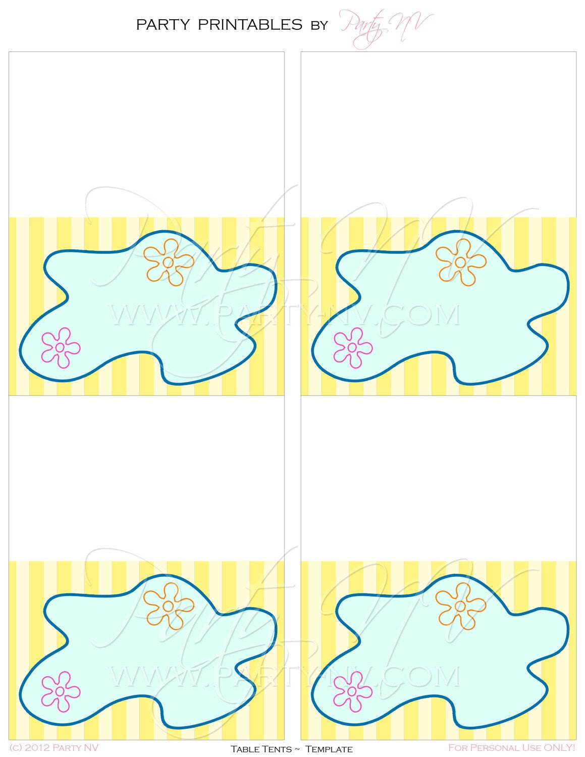 PRINTABLE (BLANK Table Tents) - SpongeBob "Best Day Ever" Collection