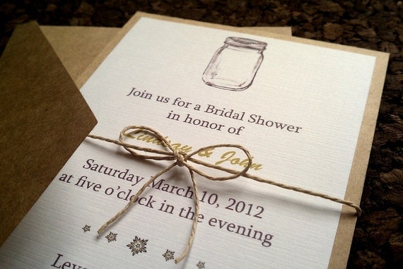 Mason Jar Wedding Invitations