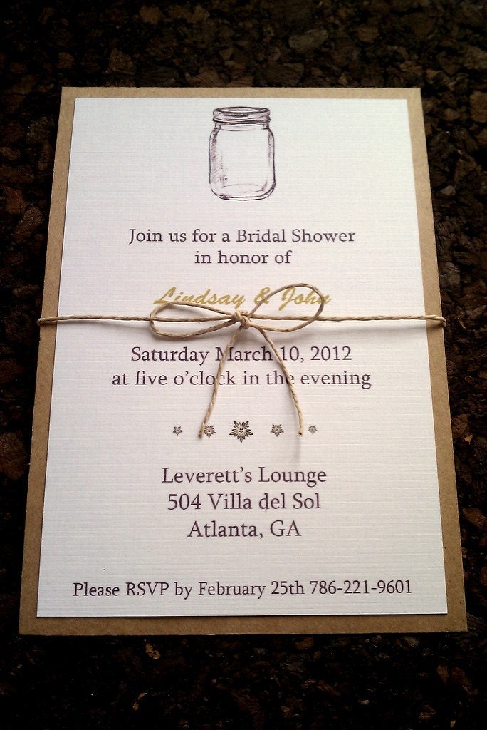 Mason Jar Wedding Invitations
