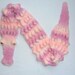 Hand knitted Crocodile / Alligator Adult Pink Scarf, made by scunjeebabe