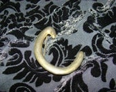 Large brassy base metal Capital letter C initial pin sweater or scarf  brooch Vintage