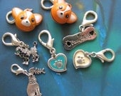 7 assorted PET metal charms - zipper pulls charm bracelets backpack accessories pet collar jewelry - great gifts