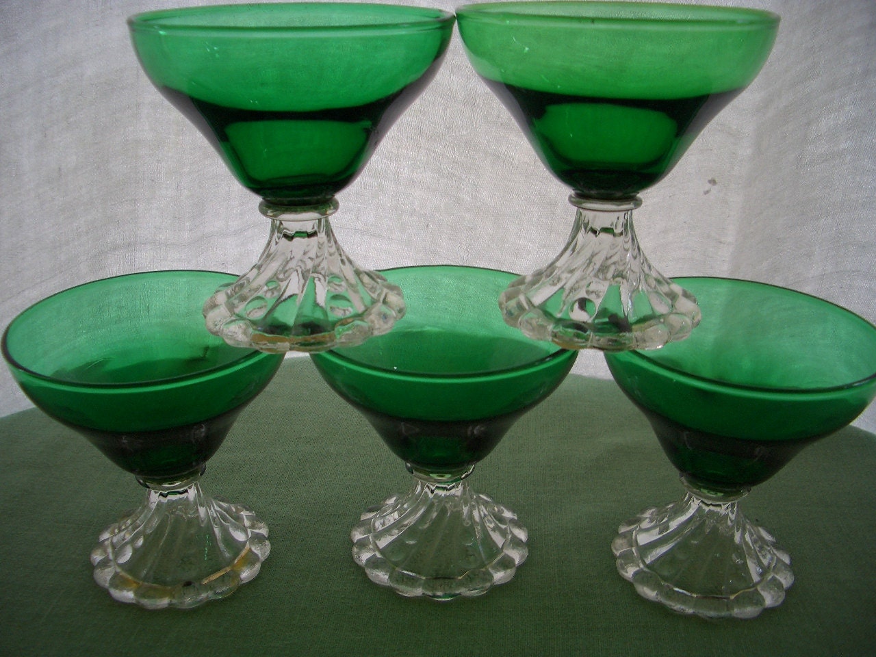 Vintage Depression Glass Dark Green Boopie By Anniesvintageredone 0784