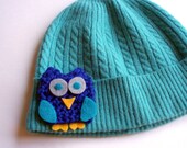 Owl Pin - Crocheted Brooch or Ornament