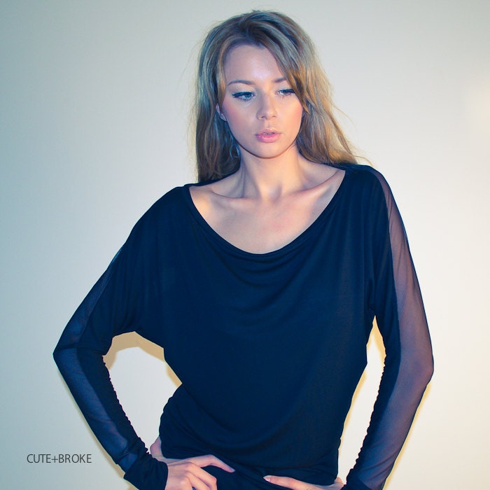 Black shirt with sheer