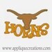 Horns...Embroidery Applique Design...Two sizes for 5x7 and 6x9 hoops...Item1509.