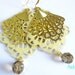 Sunshine - Yellow and Gold Lace Hand Painted Filigree Earrings
