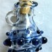 Adorable Blown Polka Dot Stash Jar or Oil Vessel, Amethyst/Cobalt/Smoke
