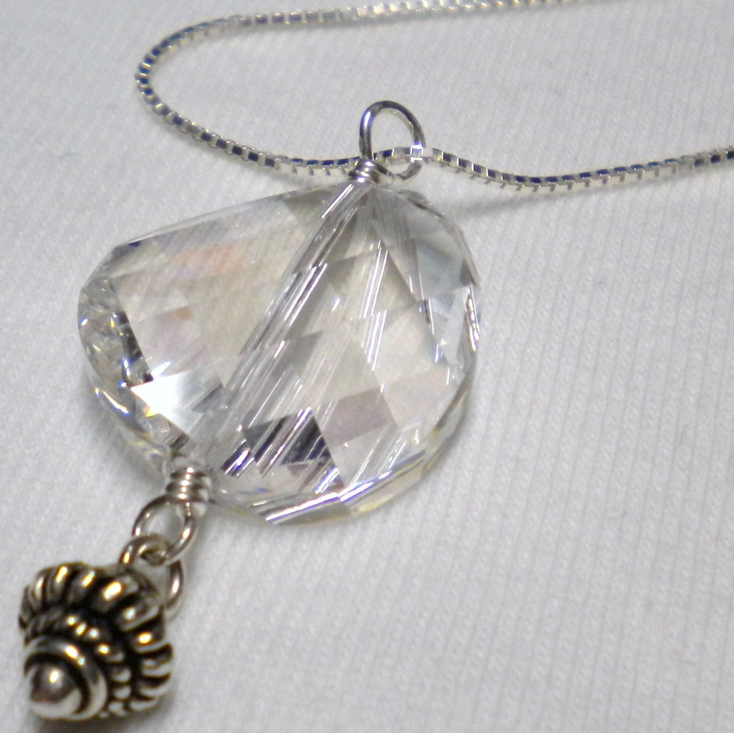 SWAROVSKI Necklace Pendant Crystal Sterling Silver Romantic