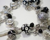 Gemstone Charm Bracelet Sterling Silver - Christmas Gift