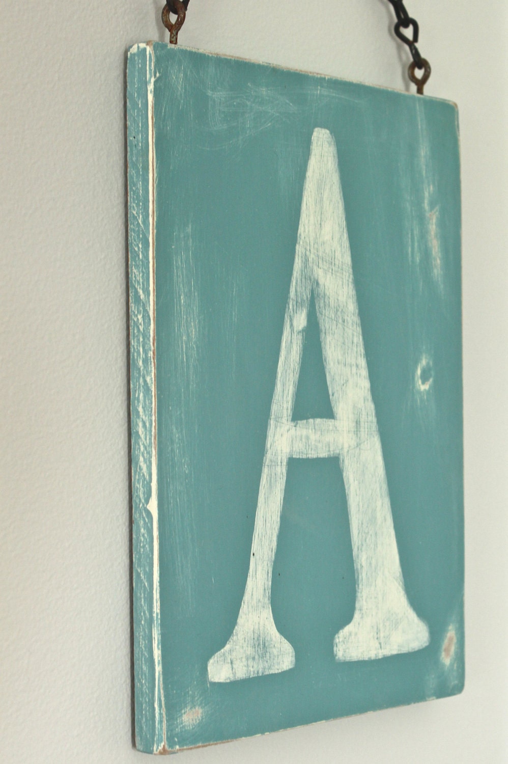 Wood Wall Art, Letter Sign, Vintage Style