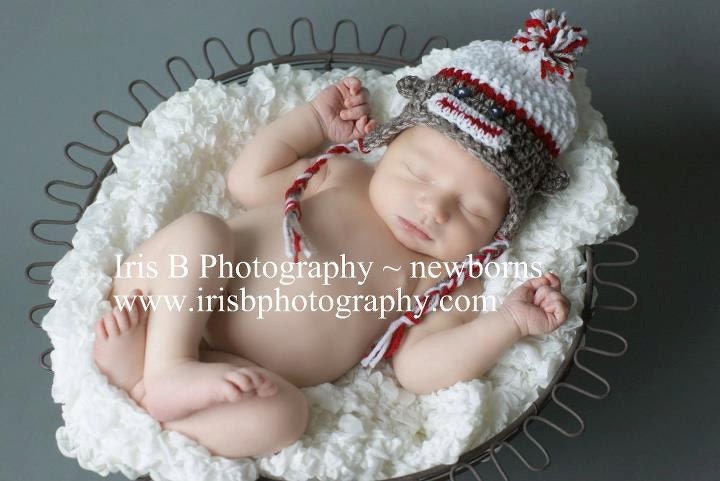 Crocheted SOCK MONKEY HAT   Sale   Baby Toddler Children and  Adult Sizes
