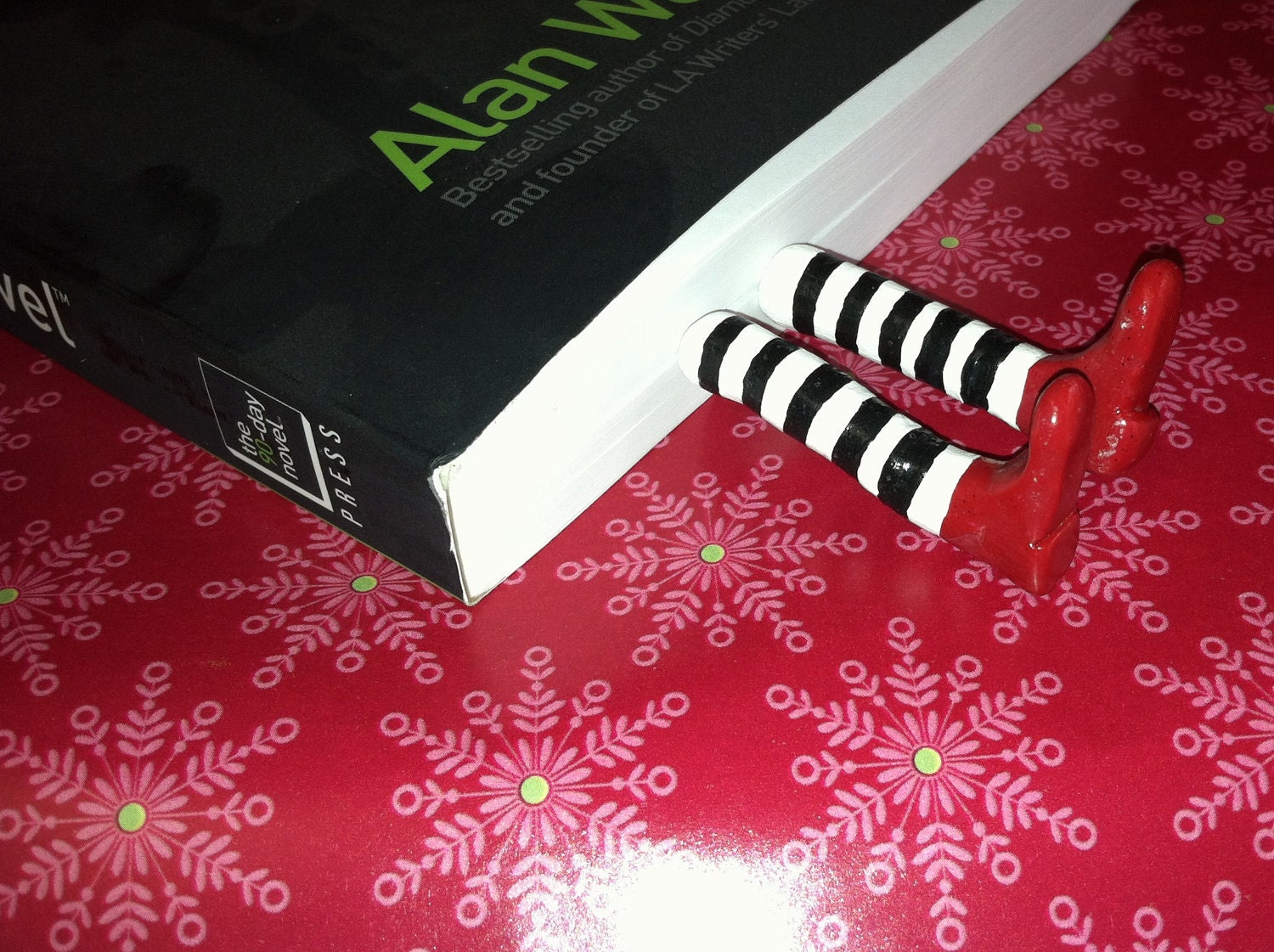2 bookmarks,  Wizard of Oz inspired bookmark, available in long or short legs, attached to a wizard of oz quoted bookmark. Gift wrapped