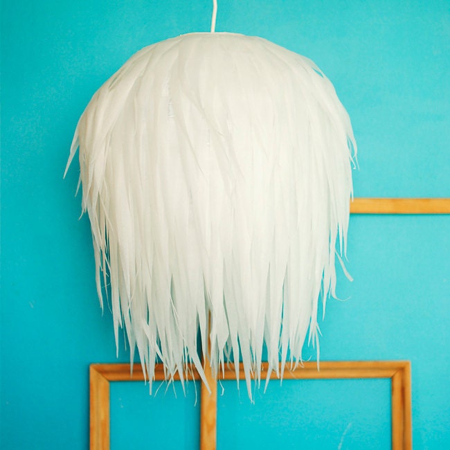 hanging paper lamp / FUZZY/ by maddadesign on Etsy
