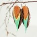Leather earrings mint green/ beige/smoky brown/navojo