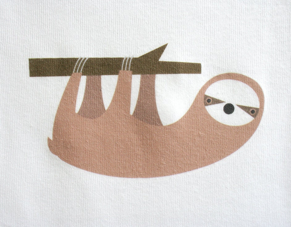 Baby clothes, baby boy or baby girl onesies, sloth, cute and adorable. Short or long sleeve. Your choice of size.