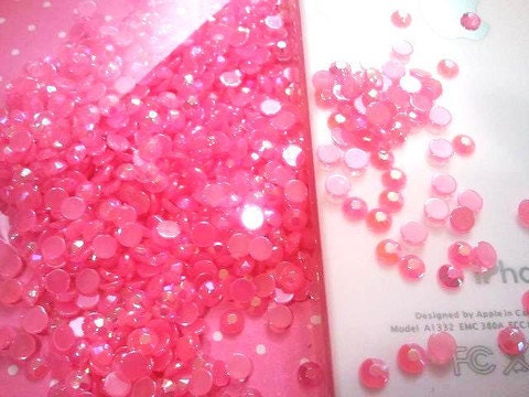 400 Pcs Jelly Hot Pink Rhinestones Bling Kawaii