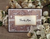 Lovely Brown & Cream Thanks Mom Handmade Card