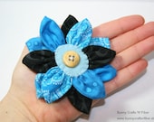Flower Barrette Hair Clip or Pin  - FREE SHIPPING - Upcycled and Vintage - Fun For All Ages - Story Flower