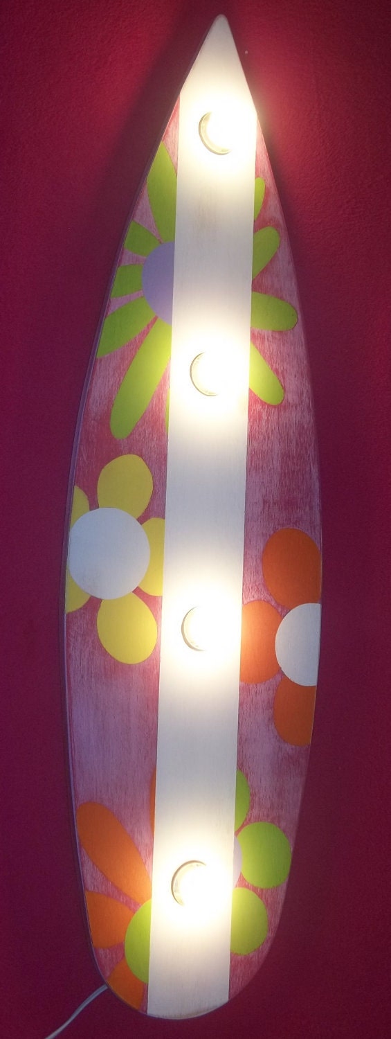 Surfboard Lighted Childrens Wall Art
