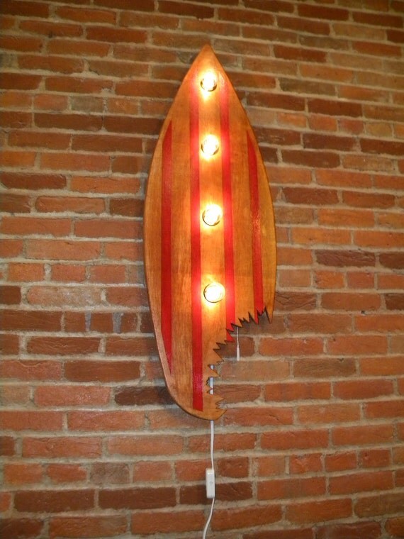 Lighted Vintage Surf Board wall art
