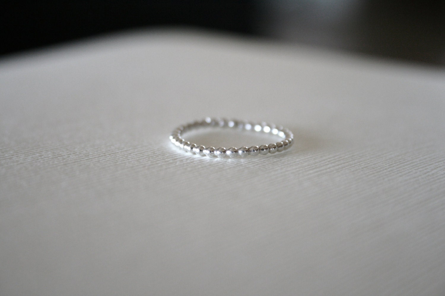 Sterling silver beaded stacking ring