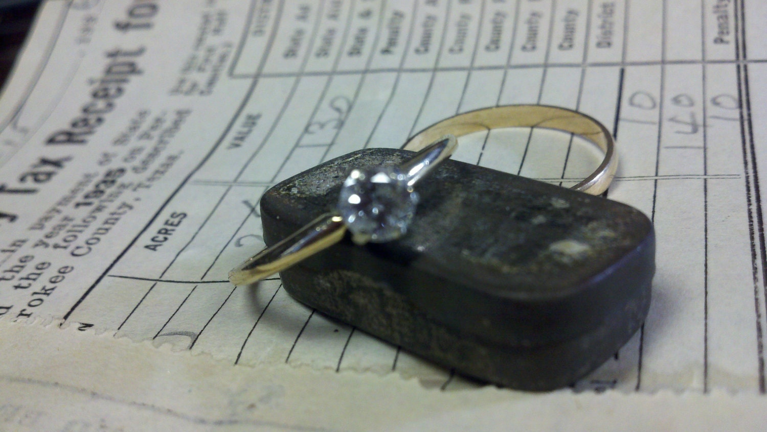 1/2 Carat Diamond Engagement Ring - 14 KT Gold - With Wedding Band - Appraised