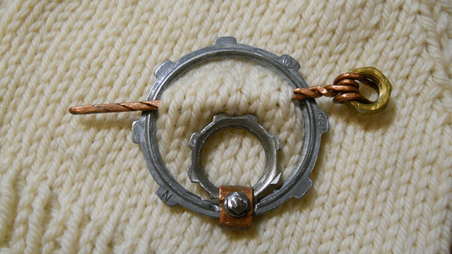 Steampunk Shawl Pin Brooch