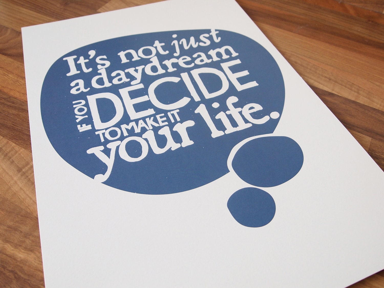 Print Typographic Daydream Quote Inspirational Art Illustration Poster