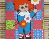 Vintage Raggedy Andy Bulletin Board, Wall Hanging