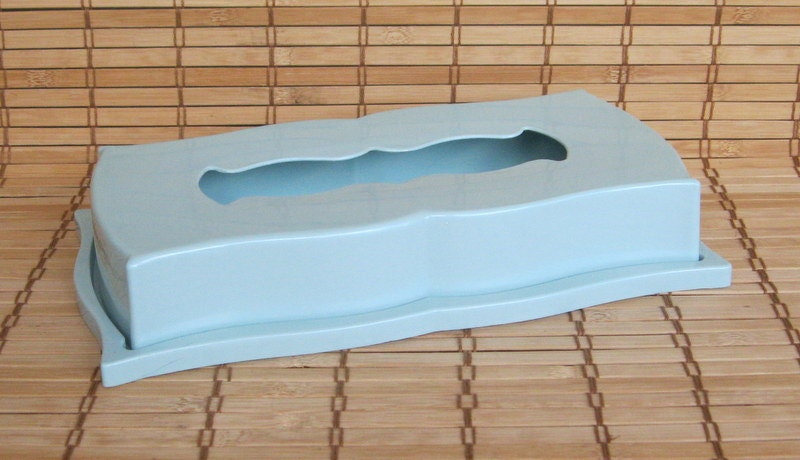 Vintage Turquoise Blue Tissue Holder