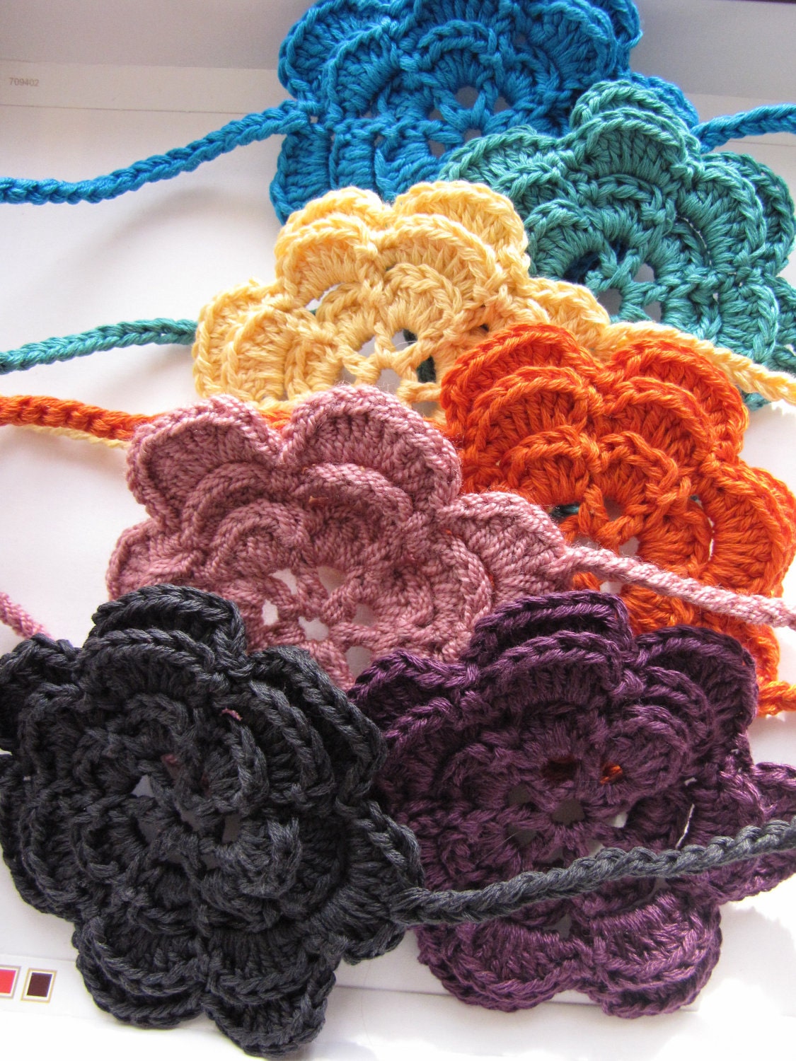 Crocheted bracelets/headbands - Irish rose accessory - You choose the colors - brodesmaids gifts-Made to order