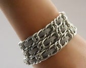 grey OASIS triple-strand wrap bracelet OR necklace