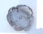 Fabric Flower in Silver: Matte Satin Hair, Pin, Clip, or Brooch from the Go-To Collection
