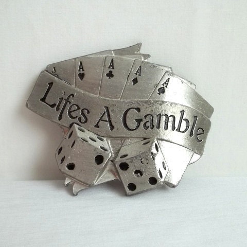 Lifes a Gamble Dice & Card Belt Buckle