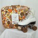 1970's White Roller Skates & Mushroom Suitcase