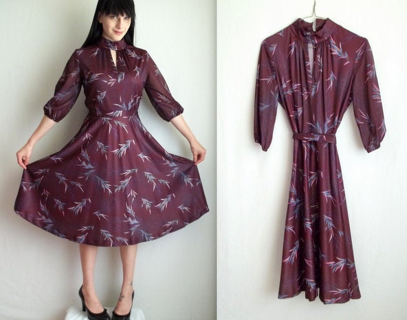 Dark Purple Dress with Belt