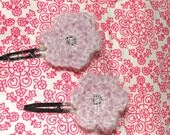 Lilac Floral Hair Clip Duo -- 2 Cute
