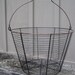 Upcycled hand painted Wire Basket Eggs vegetables rustic country handle black