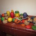 HUGE Lot of vintage wooden Tinker Toys pieces All sizes colors