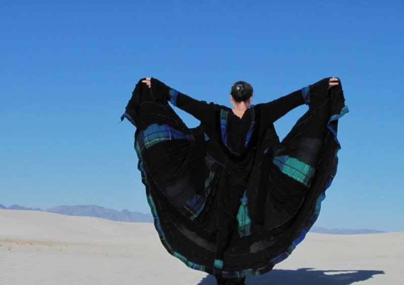 Upcycled Sweater Coat Elf Duster Gypsy Traveler Angelfire Rainbow Patchwork RESERVED