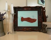 Walrus Hand Embroidered Textile Art on Canvas