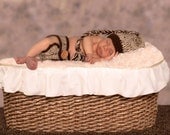 Baby Elf Hat Diaper Cover in Oatmeal and Chocolate / newborn photo prop / DaddyMackHats
