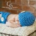 Blue Diaper Cover and Beanie with Wooden Buttons/ you choose size and color / DaddyMackHats